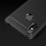 Capa carbono Capa flexível de TPU para Xiaomi Redmi Note 6 Pro preta