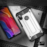 Capa de armadura híbrida resistente e resistente para Xiaomi Redmi Note 6 Pro preta