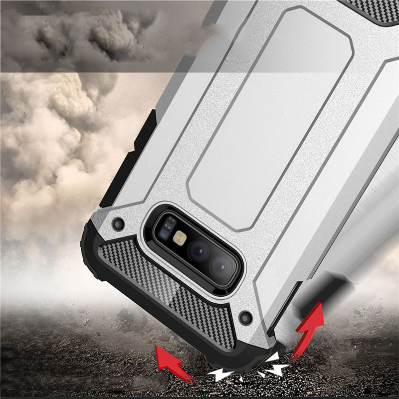 Capa Hybrid Armor Capa resistente e resistente para Samsung Galaxy S10e preto