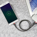 Baseus Cafule Cabo durável de nylon trançado USB  -  micro USB QC3.0 2.4A 05M preto-vermelho (CAMKLF-A91)