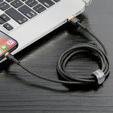 Baseus Cafule Cabo de nylon durável trançado USB  -  Lightning QC3.0 2.4A 05M ouro preto (CALKLF-AV1)