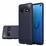 Capa carbono Capa flexível de TPU para Samsung Galaxy S10 azul