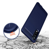 Capa carbono Capa flexível de TPU para Huawei P30 azul