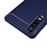 Capa carbono Capa flexível de TPU para Huawei P30 azul