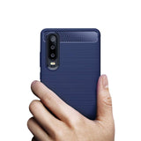 Capa carbono Capa flexível de TPU para Huawei P30 azul