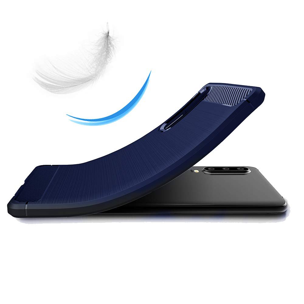 Capa carbono Capa flexível de TPU para Huawei P30 azul