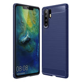 Capa carbono Capa flexível TPU para Huawei P30 Pro azul
