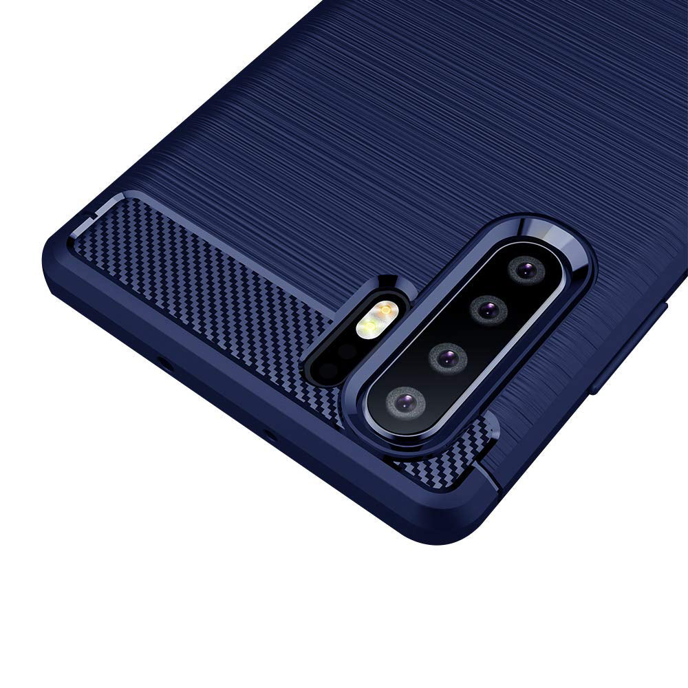 Capa carbono Capa flexível TPU para Huawei P30 Pro azul