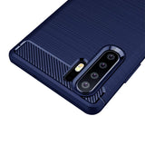 Capa carbono Capa flexível TPU para Huawei P30 Pro azul