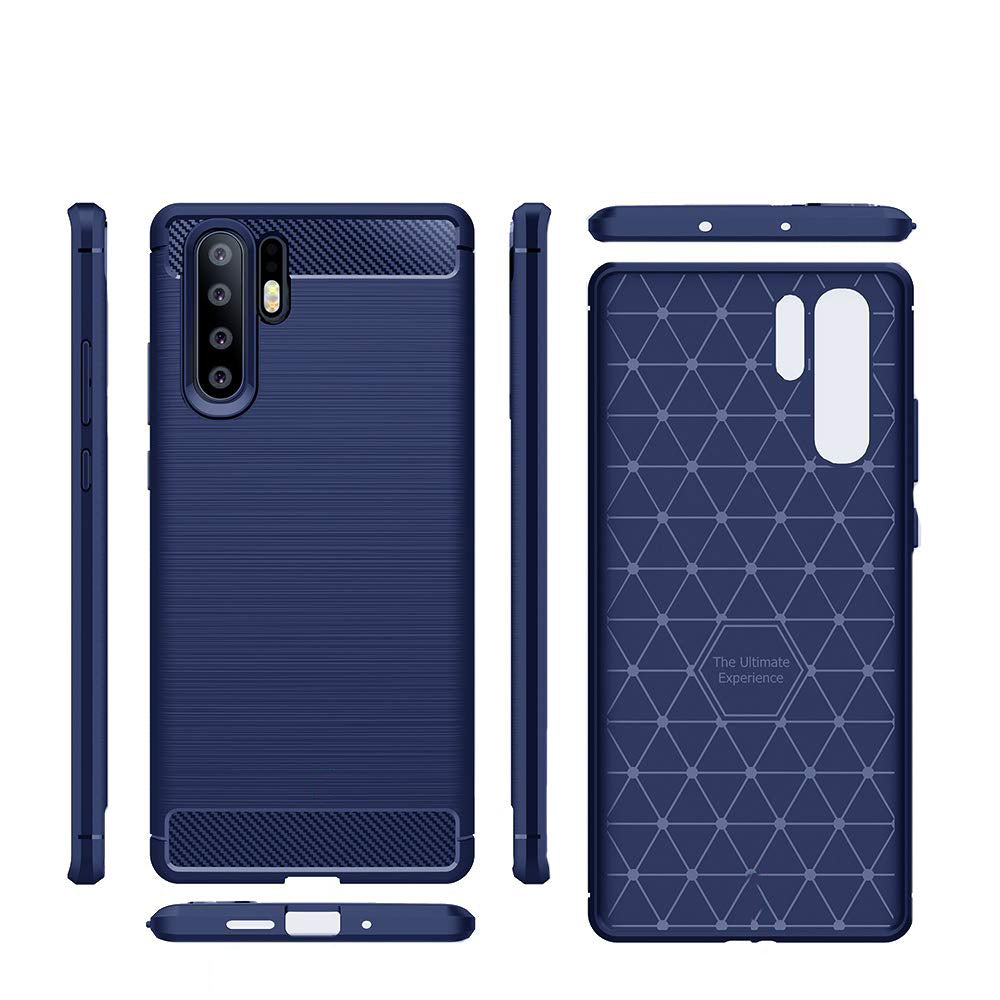 Capa carbono Capa flexível TPU para Huawei P30 Pro azul
