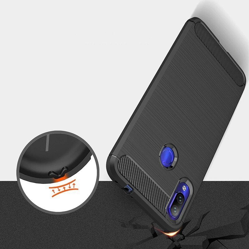 Capa carbono Capa flexível de TPU para Xiaomi Redmi 7 azul