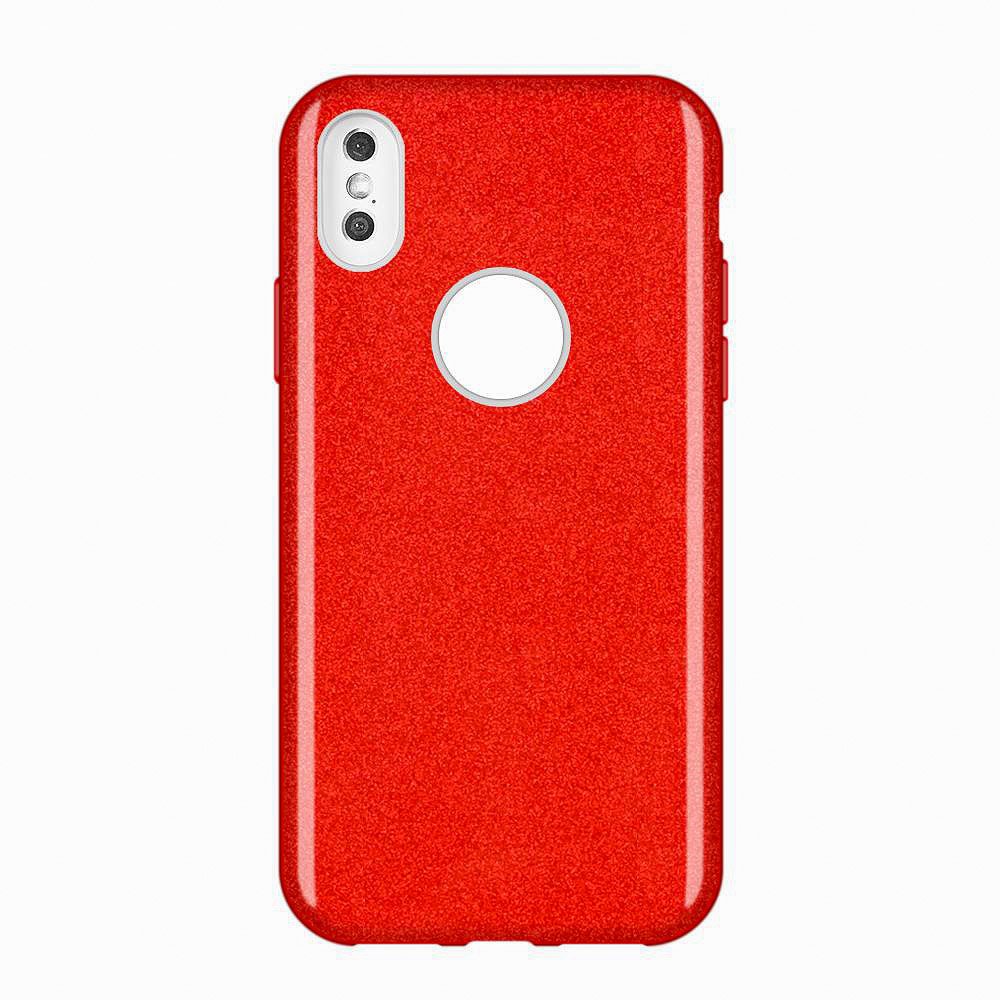 Capa brilhante Wozinsky com brilho para iPhone XS Max vermelho