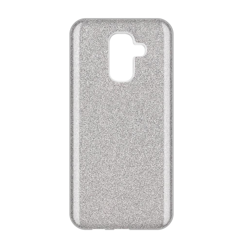 Capa Wozinsky Glitter brilhante para Samsung Galaxy A6 Plus 2018 A605 prata