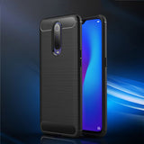 Capa carbono Capa flexível TPU para Oppo RX17 Pro azul