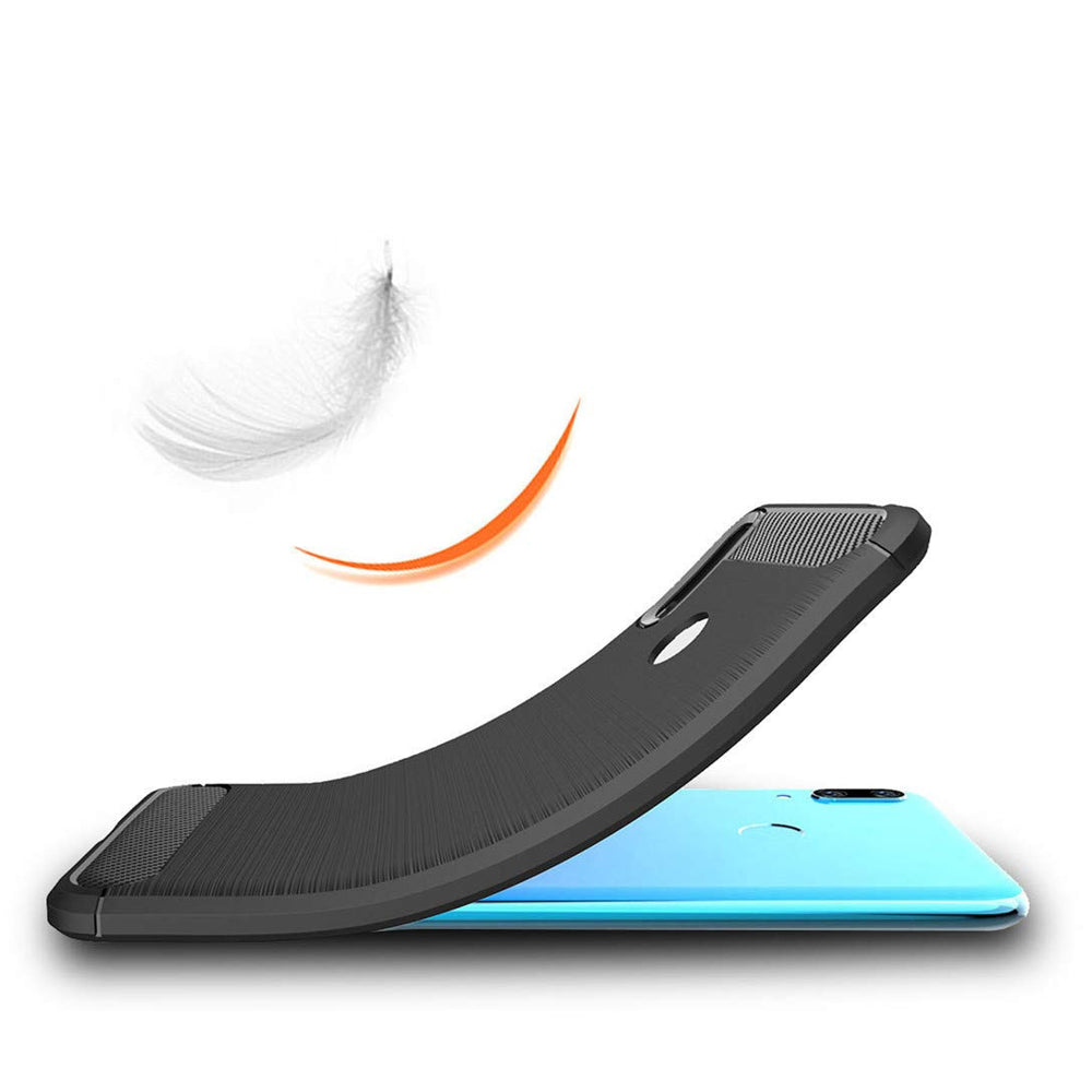 Capa carbono Capa flexível TPU para Huawei Y7 2019  -  Y7 Prime 2019 preta