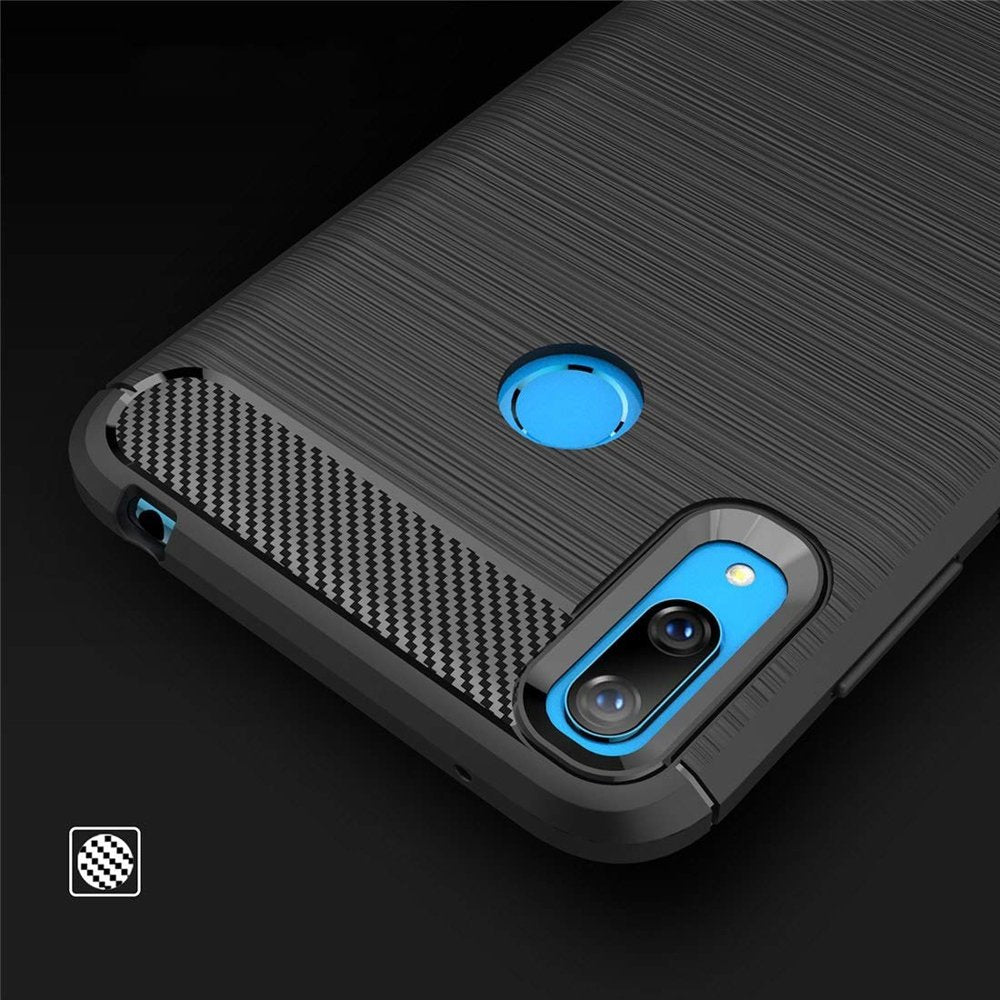 Capa carbono Capa flexível TPU para Huawei Y6 2019  -  Huawei Y6s 2019 azul