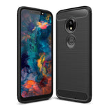 Capa carbono Capa flexível de TPU para Motorola Moto G7 Play preta