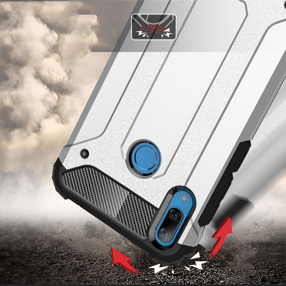 Capa Hybrid Armor Capa resistente e resistente para Huawei Y6 2019  -  Huawei Y6s 2019 prata