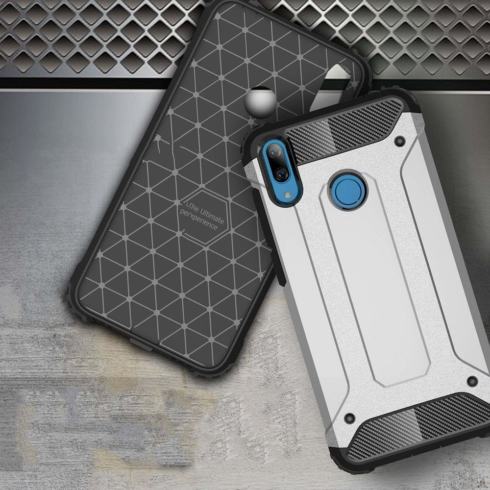 Capa Hybrid Armor Capa resistente e resistente para Huawei Y6 2019  -  Huawei Y6s 2019 prata