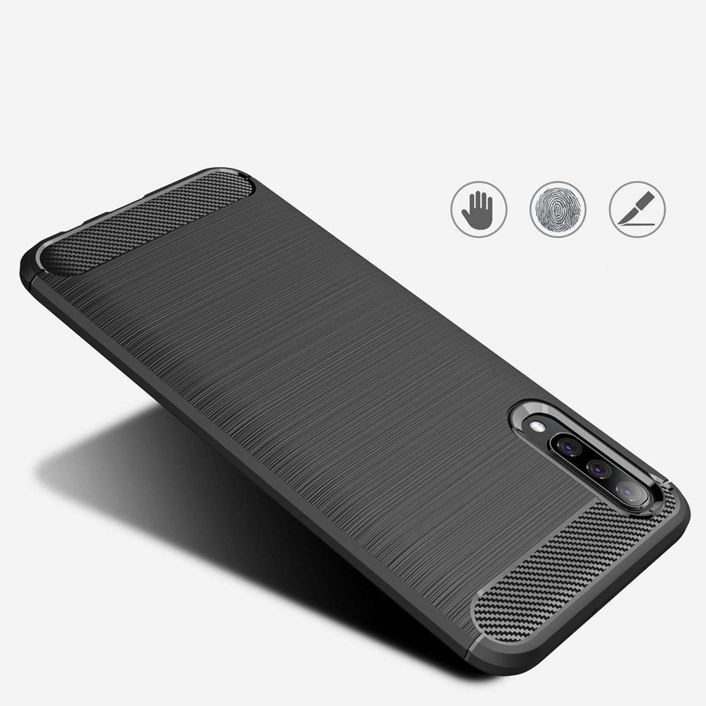 Capa carbono Capa flexível de TPU para Samsung Galaxy A50s  -  Galaxy A50  -  Galaxy A30s preto