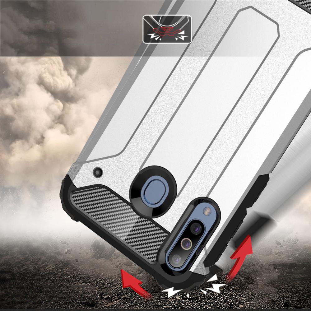 Capa Hybrid Armor Capa resistente e resistente para Samsung Galaxy M30 preta
