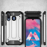 Capa Hybrid Armor Capa resistente e resistente para Samsung Galaxy M30 prata