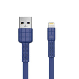 Cabo USB plano  -  Lightning Remax Armor Series 5V 2.4A azul (RC-116i)