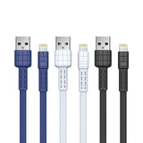 Cabo USB plano  -  Lightning Remax Armor Series 5V 2.4A azul (RC-116i)