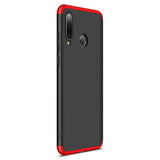 Capa de proteção GKK 360 frontal e traseira capa completa Huawei P30 Lite preto-vermelho
