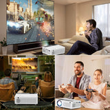 QKK Video Projetor Portátil 6000 Lumens 1080P Full HD HDMI VGA USB TF AV