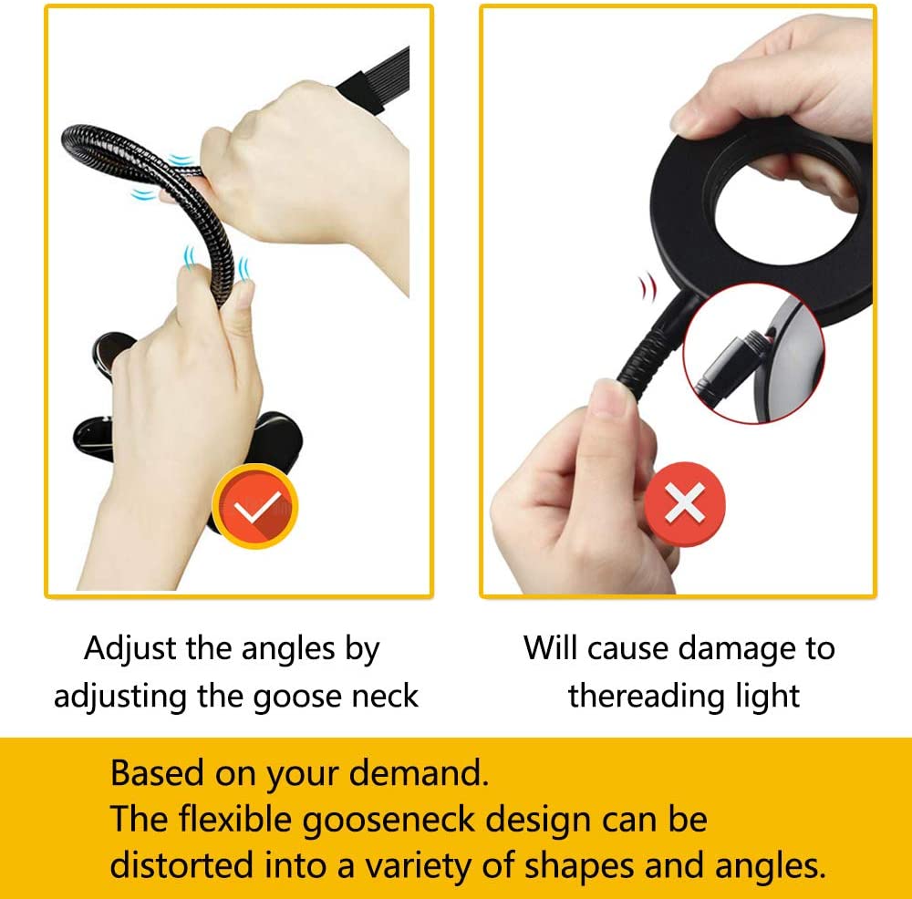 Anel de LED Flexível com Suporte para Telemóvel - Ring light