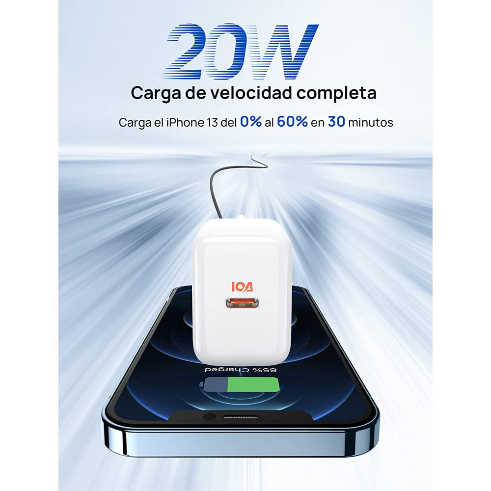 Carregador 20W Rápido PD 3.0 - USB Tipo C