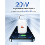 Carregador 20W Rápido PD 3.0 - USB Tipo C