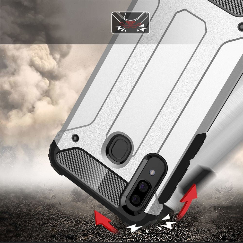 Capa Hybrid Armor Capa resistente e resistente para Samsung Galaxy A30 dourado