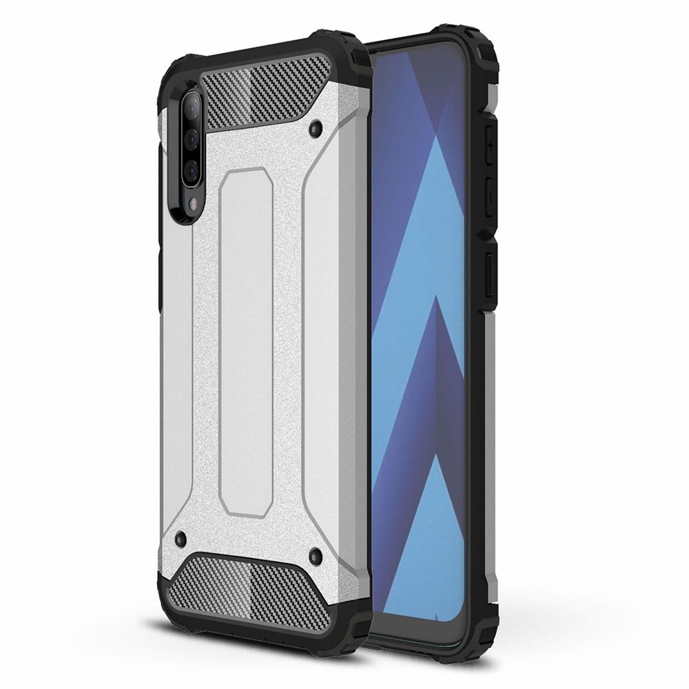 Capa Hybrid Armor Capa resistente e resistente para Samsung Galaxy A50s  -  Galaxy A50  -  Galaxy A30s prata