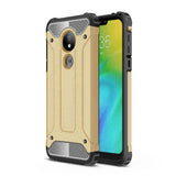 Capa Hybrid Armor Capa resistente e resistente para Motorola Moto G7 Power dourado