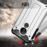 Capa Hybrid Armor Capa resistente e resistente para Motorola Moto G7 Power silver