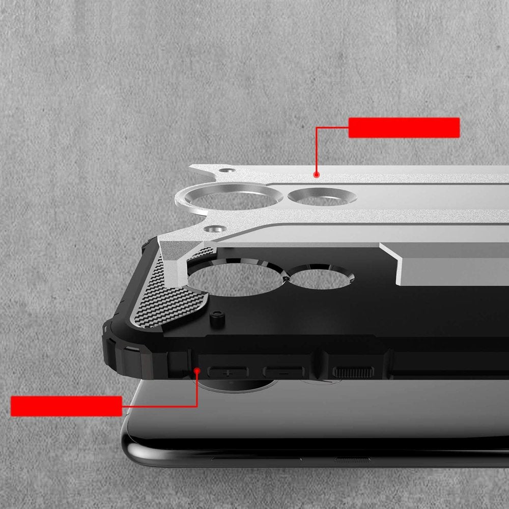 Capa Hybrid Armor Capa resistente e resistente para Motorola Moto G7 Power silver