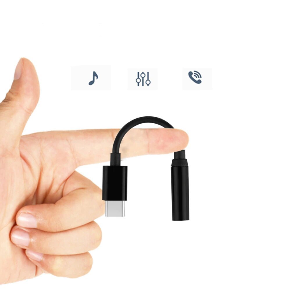 Adaptador fêmea USB Tipo-C para miniplugue de 35 mm preto