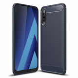 Capa carbono Capa flexível de TPU para Samsung Galaxy A70 azul