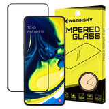 Protetor de tela super resistente de vidro temperado Wozinsky totalmente coberto com moldura compatível para Samsung Galaxy A80 preto