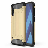 Capa Hybrid Armor Capa resistente e resistente para Samsung Galaxy A70 dourado