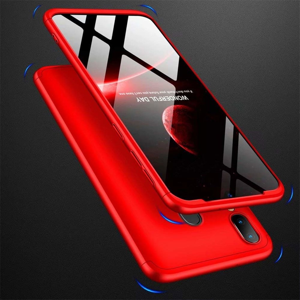 Capa de proteção GKK 360 frontal e traseira capa completa para Samsung Galaxy A40 vermelho