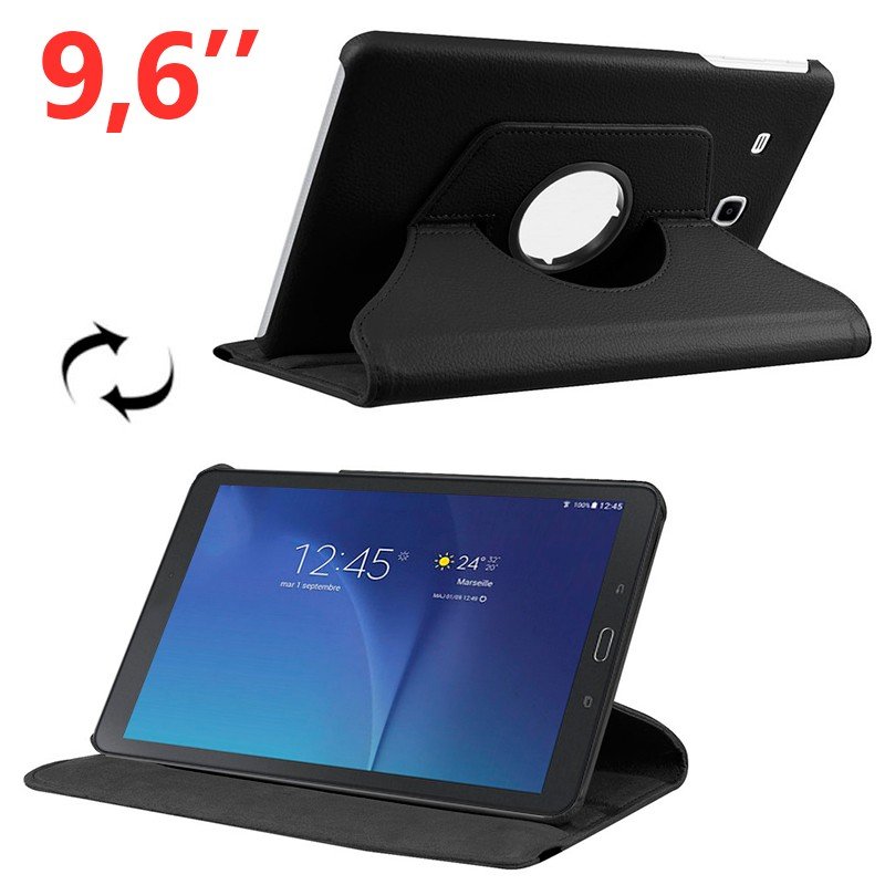 Capa em Pele para Samsung Galaxy Tab E T560 Preta 9,6 "