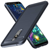 Capa carbono Capa flexível TPU para LG K40 X420 azul