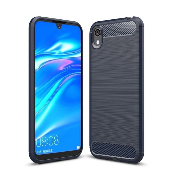 Capa carbono Capa flexível de TPU para Huawei Y5 2019  -  Honor 8S azul