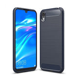 Capa carbono Capa flexível de TPU para Huawei Y5 2019  -  Honor 8S azul