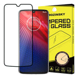 Protetor de tela super resistente de vidro temperado Wozinsky totalmente coberto com moldura compatível para Motorola Moto Z4 preto