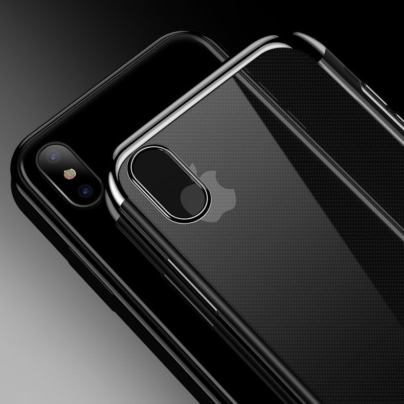 Transparente estojo de gel TPU moldura de galvanoplastia para Huawei P30 Lite vermelho