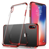 Transparente estojo de gel TPU moldura de galvanoplastia para Xiaomi Redmi Note 7 vermelho